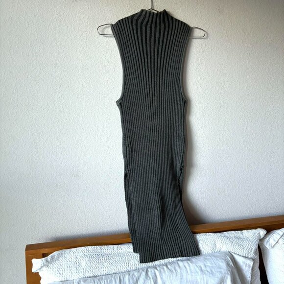 Rock & Republic gray ribbed sweater dress with slits Women's Large - Picture 3 of 5